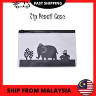 Cartoon Clear Plastic Zip Envelope File Bag Pencil Pen Case Document Bag