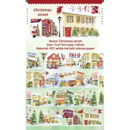 Jianwu 70mm * 500cm giáng sinh cổ điển đường phố Đào tạo cảnh quan Vật liệu cắt dán sổ lưu niệm băng