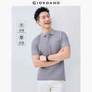GIORDANO Men Polo Shirts Cooling Embroidered Polo Shirts Short Sleeve Fashionable Casual Pique Polo