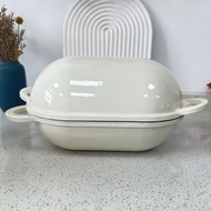 Enamel baking pan Cast Iron Enamel Bread Pan for Baking Shallow Pot Stew Pot Oven Universal cooking 