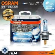 ORIGINAL OSRAM Night Breaker Unlimited Plus +110% Bulb Light Headlamp Lamp HB4 9006 Lampu Mentol Fog