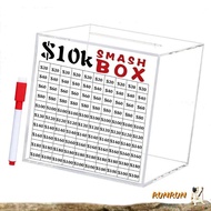RUNUN 10k Smash Box for Money 10k Saving Challenge Box Money Saving Box Piggy Money Banks for Adult 