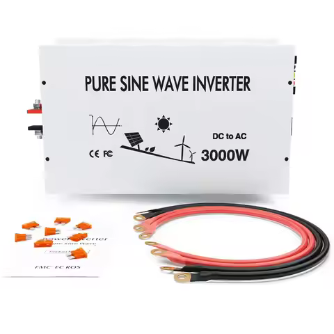Pure Sine Wave Power Inverter 3000W 24V 220V Solar Wind Generator Transformer Convert 12V/36V/48V/72