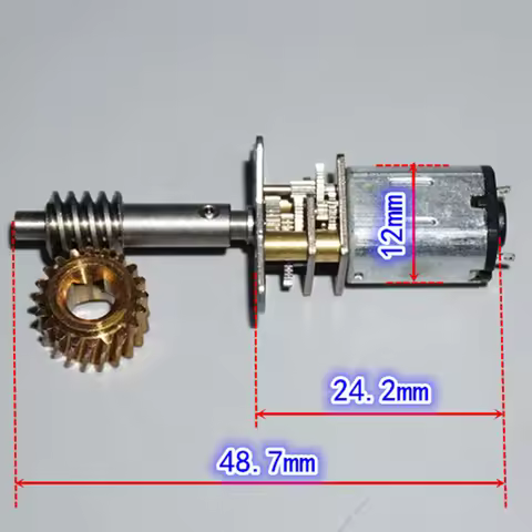 Micro N20 Full Metal Gearbox Gear Motor DC 3V 5V 6V 62RPM Long Screw Shaft Worm Geard Motor For Airc