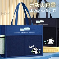 8K Art Bag Large Size A3 File Canvas Portable Double Layer Zipper Supplies Drawing Paper Board Stora