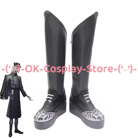 Black Guard Fan Wujiu Cosplay Shoes Game Identity V Wu Chang Cosplay Props Holloween Party Shoes Car