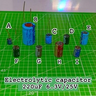 Electrolytic capacitor 220uF 6.3V/25V