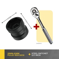 39-41MM Pulley Spanner Spanar Scooter Motorcycle 1/2 Drive Hex Shape Double Head Pulley Nut Socket W