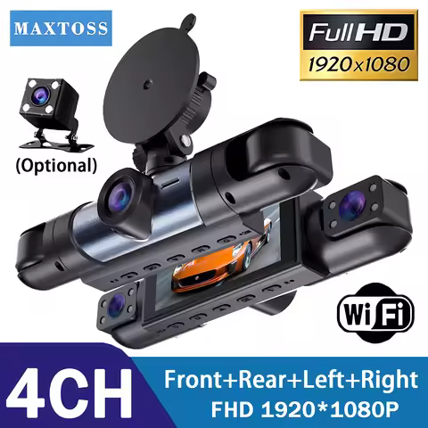 4 Channel 1080P 360 Degree Dash Cam For Cars WIFI Car DVR 4 Lens Front Cabin Camera Video Recorder R