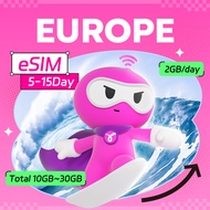 (eSIM) Europe eSIM | 15 Days | 2GB/Day | Instant Email Delivery