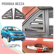PERODUA BEZZA WINDOW COVER CARBON FIBER 2Pcs Protector Rear Side RH Triangle Mirror Shield Tingkap B