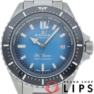 Edox Neptunian 自動機械男士腕錶，42毫米，型號 80120-3NM-BUIDN，不鏽鋼材質，藍色錶盤，拋光處理，成色極佳，原廠錶盒和保固卡 [二手]