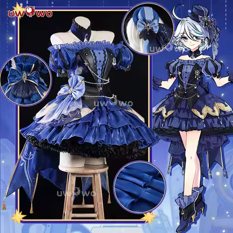 IN STOCK UWOWO Exclusive Furina Cosplay Game Genshin Impact Fanart Furina Focalors Short Gown Cospla