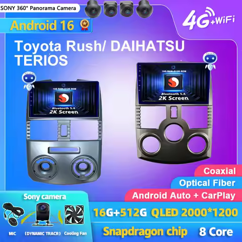 Android 16 Carplay Auto 2K Screen Car Radio BT Multimedia Player For Toyota Rush DAIHATSU TERIOS Aut