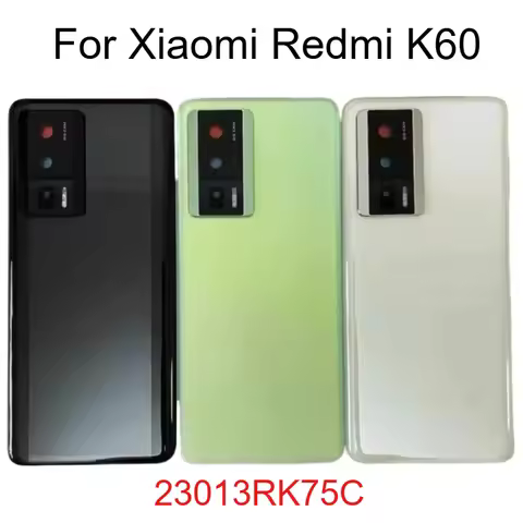 New For Xiaomi Redmi K60 Glass Battery Cover Rear Door Shell With Lens Repair Parts For Redmi K60 Re