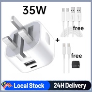 Suitable for 35W dual-port USB-C charger plugs for Huawei, OPPO, Xiaomi, and Honor models 17/16/15 c