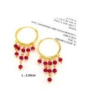 Earing valayam with crystal stone not 916 Readystock