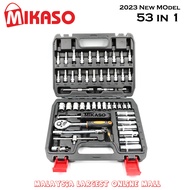 [Saiz 1/4] 53 pcs Ratchet Box Socket Set Box Set Spanner Set Wrench Set Tools Set (Green/Black Case)