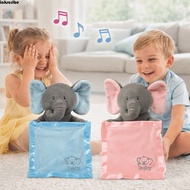 INKSCRIBE​ Hide-and-seek Elephant Toy, Soft Plush Musical Plush Singing Elephant Toy, Animated Toy H