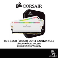 Corsair Dominator Platinum RGB 16GB (2x8GB) DDR4 3200Mhz C16 CMT16GX4M2E3200C16W PC RAM WHITE
