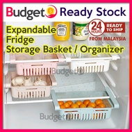 Ready Stock*Fridge Storage Basket Expandable Basket Multipurpose Organizer Bakul Kotak Peti Sejuk 冰箱