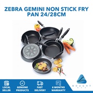 Zebra Gemini Deep Non-Stick Frying Pan Aluminum Induction Ready Heat-Resistant Handle Non-Stick Coat
