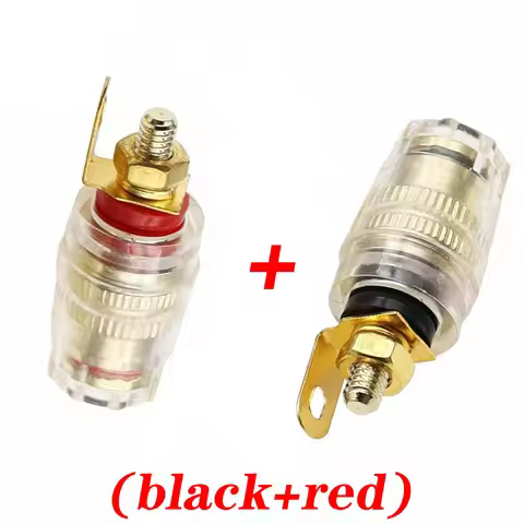 M4 Pure Copper Gold-Plated Transparent Crystal Terminal Block, Amplifier, Speaker Terminal Block, Ba