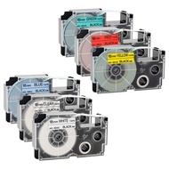 6 แพ็ค XR-18WE XR-18X XR-18RD XR-18BU XR-18YW XR-18GN Label Tape Cassette ใช้งานร่วมกับเครื่องพิมพ์ฉ