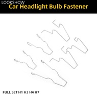 LOOKSHOW 6Pcs Car Headlamp Light Bulb Retainer Spring Clips Buckles Metal Headlight Bulb Spring Clip
