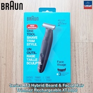 Braun® Series XT3 Hybrid Beard & Facial Hair Trimmer Rechargeable XT3000 เครื่องโกนหนวด เล็มหนวดเครา