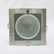 301/1L 4-inch E27 Down Light Square Bracket c/w Glass Cover & Reflector [Recessed Type] (Sand Silver