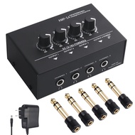 4-Channel Portable Stereo Headphone Amplifier - Professional Multi Channel Mini Earphone Splitter Amp Balanced TRS Headphones Output Jack and TRS Audio Input For Sound Mixer