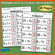 Math Workbook Multiplication Division Fraction Exercise Workbook Children Learning Math Arithmetic E