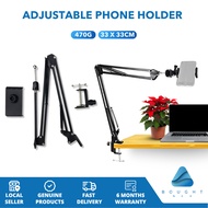 Flexible Adjustable Phone Holder Stand - 360° Rotation, Scissor Boom Arm, Articulating Arm