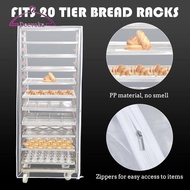 deevoka Zippered PVC Bun Pan Rack Cover Lightweight Dish Dryer Rack Shelf Rack for Bakery Plate Rack