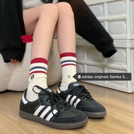 -ES- Adidas Samba OG Black White Line Blue Label Leather Suede German Training Shoes Casual Couple B