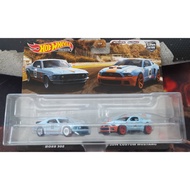HOT WHEELS PREMIUM CAR CULTURE TWIN PACK 1969 FORD MUSTANG BOSS 302 2014 CUSTOM MUSTANG GULF