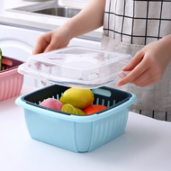 Multi Function Kitchen Rinsing Bowl With Cover Storage Organizer Bekas Tempat Letak Sayur Buah Bawan