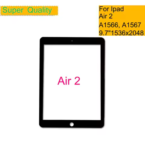 10Pcs/Lot For Apple iPad Air 2 Touch Screen Front Outer Glass Panel Lens For Ipad Air 2 A1566 A1567 