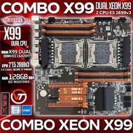 Combo Xeon X99 Dual CPU DDR4 OEM + 2 CPUs E5 2699v3 18 Cores 36 threads (Total 36N - 72L) Emulator