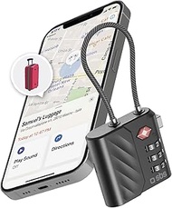 SBS Track My Lock TSA Lock with Built-in Finder Tracker, Compatible with Apple Where Is (iOS), 3 Dig