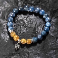 藍晶石金鈦晶如意結925純銀手鍊