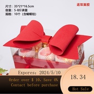 Flowers Gift Box Box Bowknot Transparency Cover High-End Christmas Gift Box Girlfriends' Gift Girlfriend Exquisite Gif
