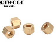 QTWOOF 4Pcs/Set RC Wheel Hex Hubs, Brass RC Crawler Accessories Wheel Hex Hub, Durable Golden RC Hub