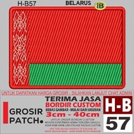 FL-57 H-B57 BELARUS FLAG LOGO EMBROIDERY PATCH FLAG