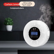 LOVIVER 2 in 1 Smoke & CO Leak Detector LCD Display Detector Portable CO Alarm Detector CO Monitor f