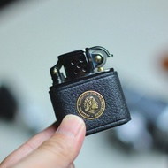 一皮一木手工復古純銅老式煤油打火機高檔禮品防風個性真皮