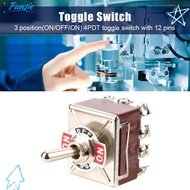 PANSIE Heavy Duty Toggle​​, 4PDT 12 Pin Rocker Switch Button Mechanism for Mechanical System ​​3 Pos
