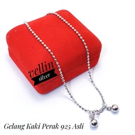 Small Plain Pepper Seed Anklet 925 Silver White Gold Plated - Original 925 Silver Women's Anklet Jew