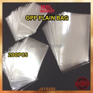200PCS Beg Plastik Lutcahaya Tinggi OPP / Transparent OPP Bag / Plastik OPP Murah /NO SEALING